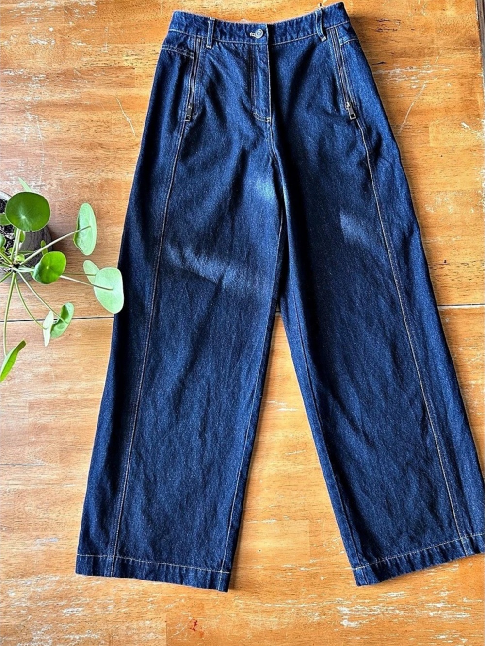 Whistles Dark Wash High Waist Wide Leg Jeans Size 4